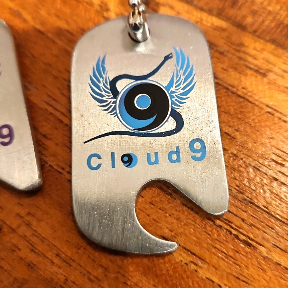 Cloud 9 Silver Bottle Opener Keychain